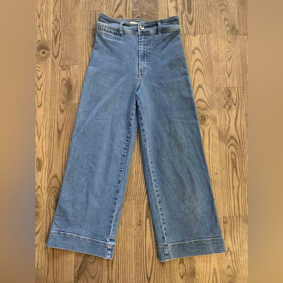 Fitted wide leg jeans pale blue - Picture 2 of 12